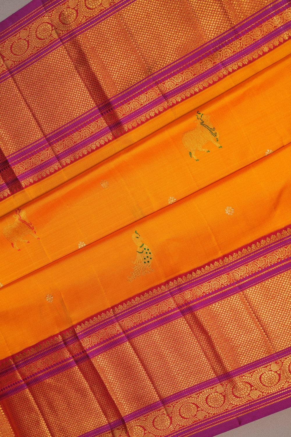 Image of A Kanjivaram Silk Mustard Saree