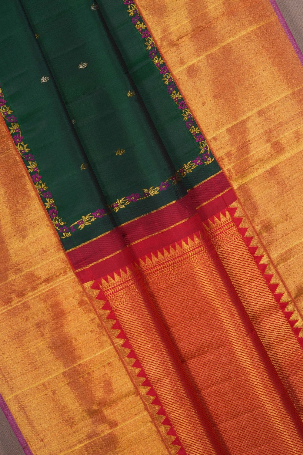 Image of A Kanjivaram Silk Green Saree