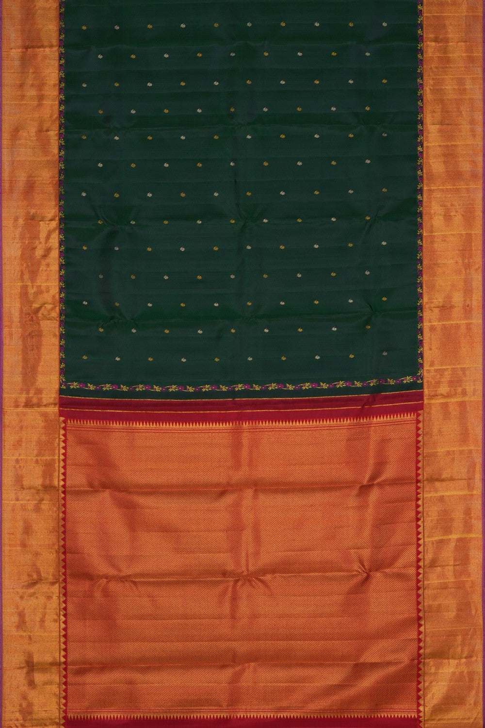 Image of A Kanjivaram Silk Green Saree