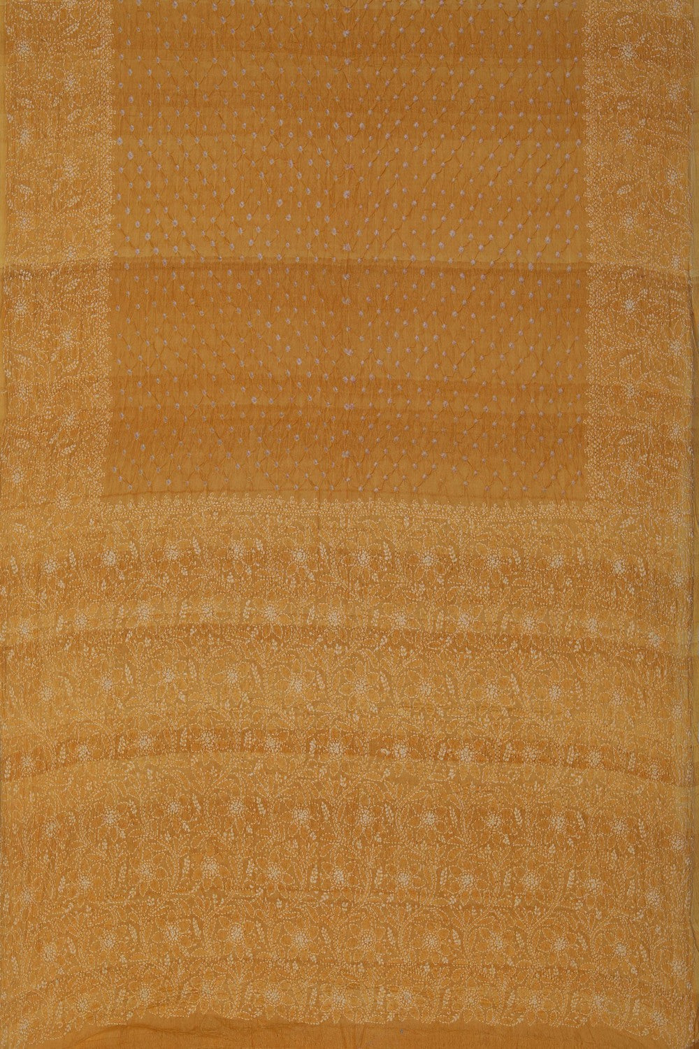 Image of Tussar Bandhani Mustard Saree