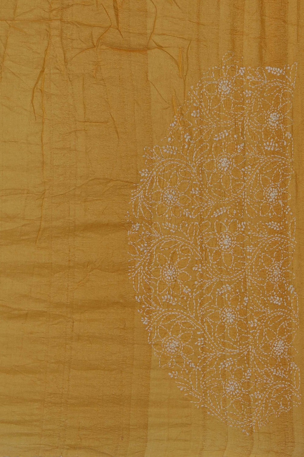 Image of Tussar Bandhani Mustard Saree