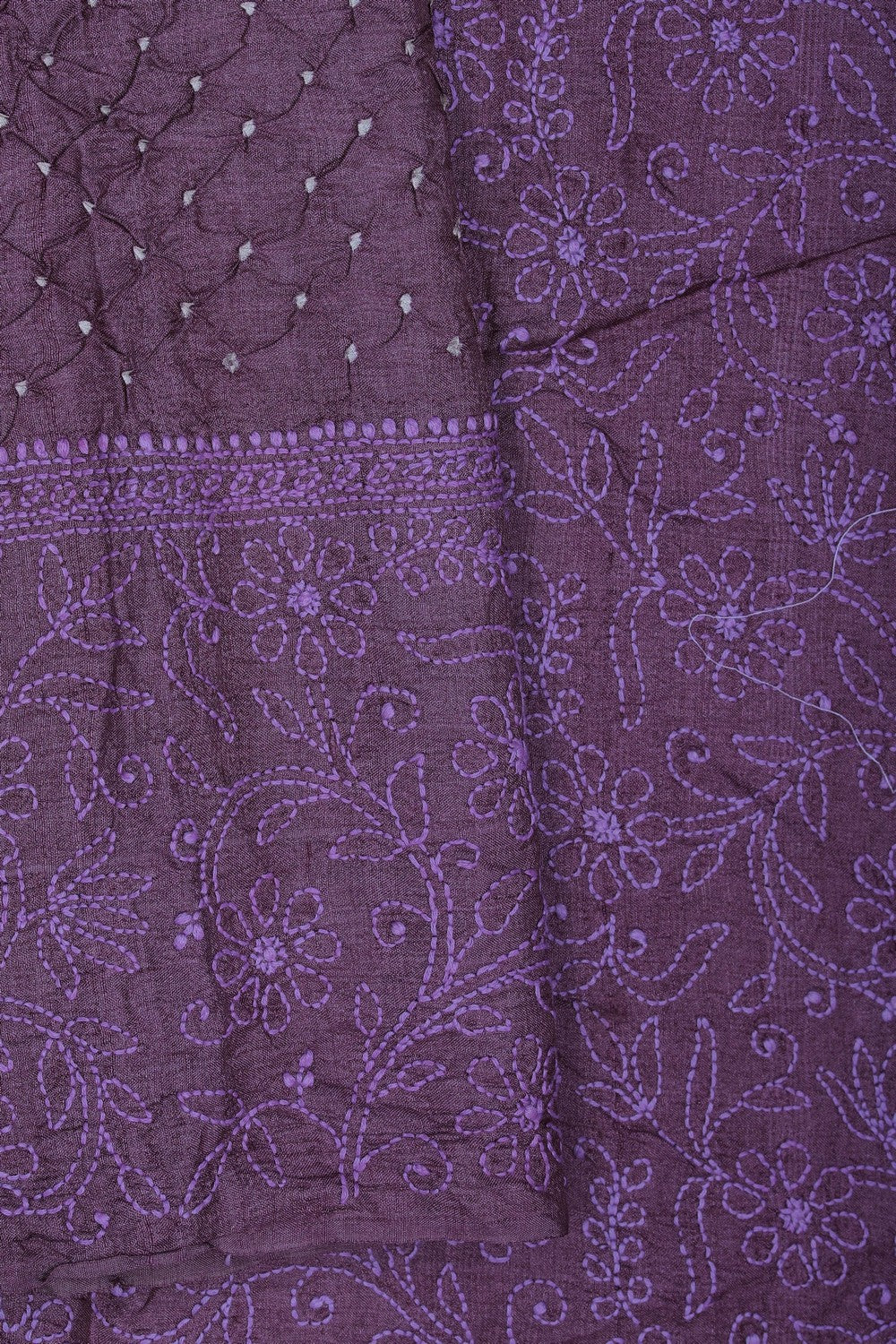 Image of Tussar Bandhani Mauve Saree