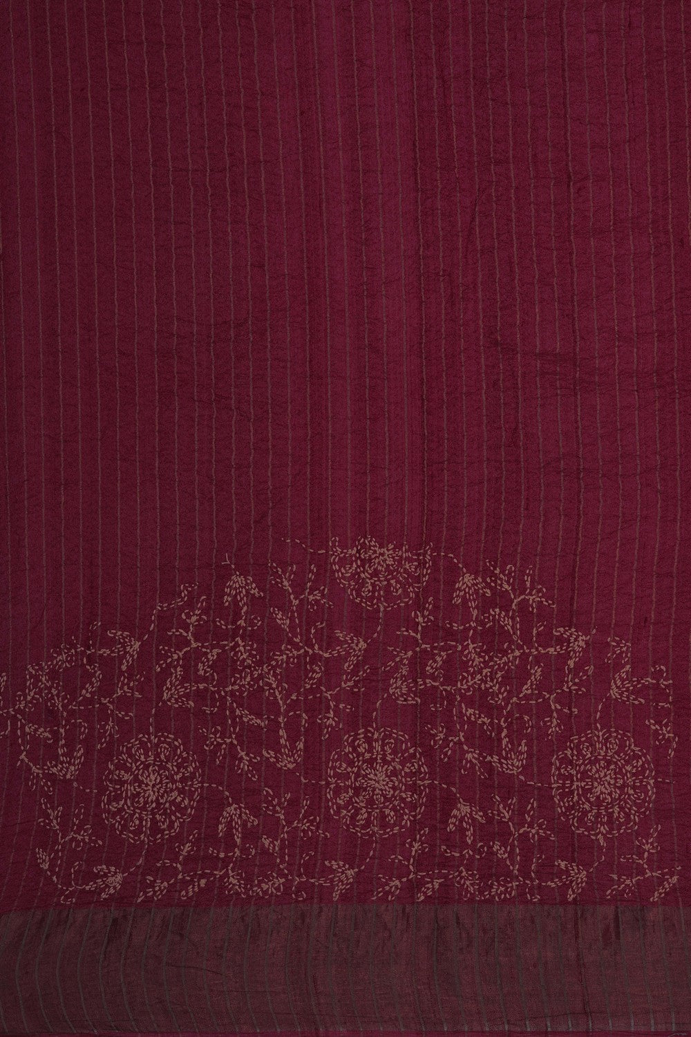 Image of Tussar Bandhani Maroon Saree