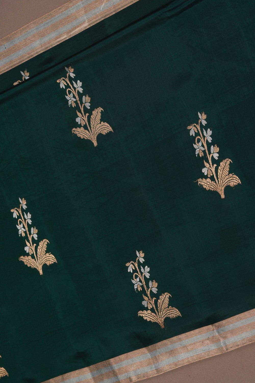 Image of Banarasi Silk Green Saree