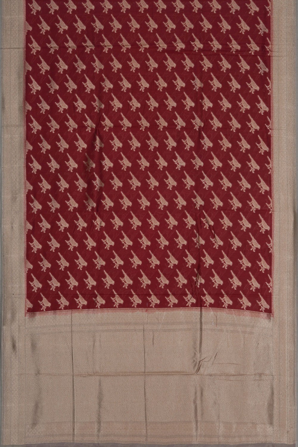 Image of Banarasi Silk Cotton Red Saree