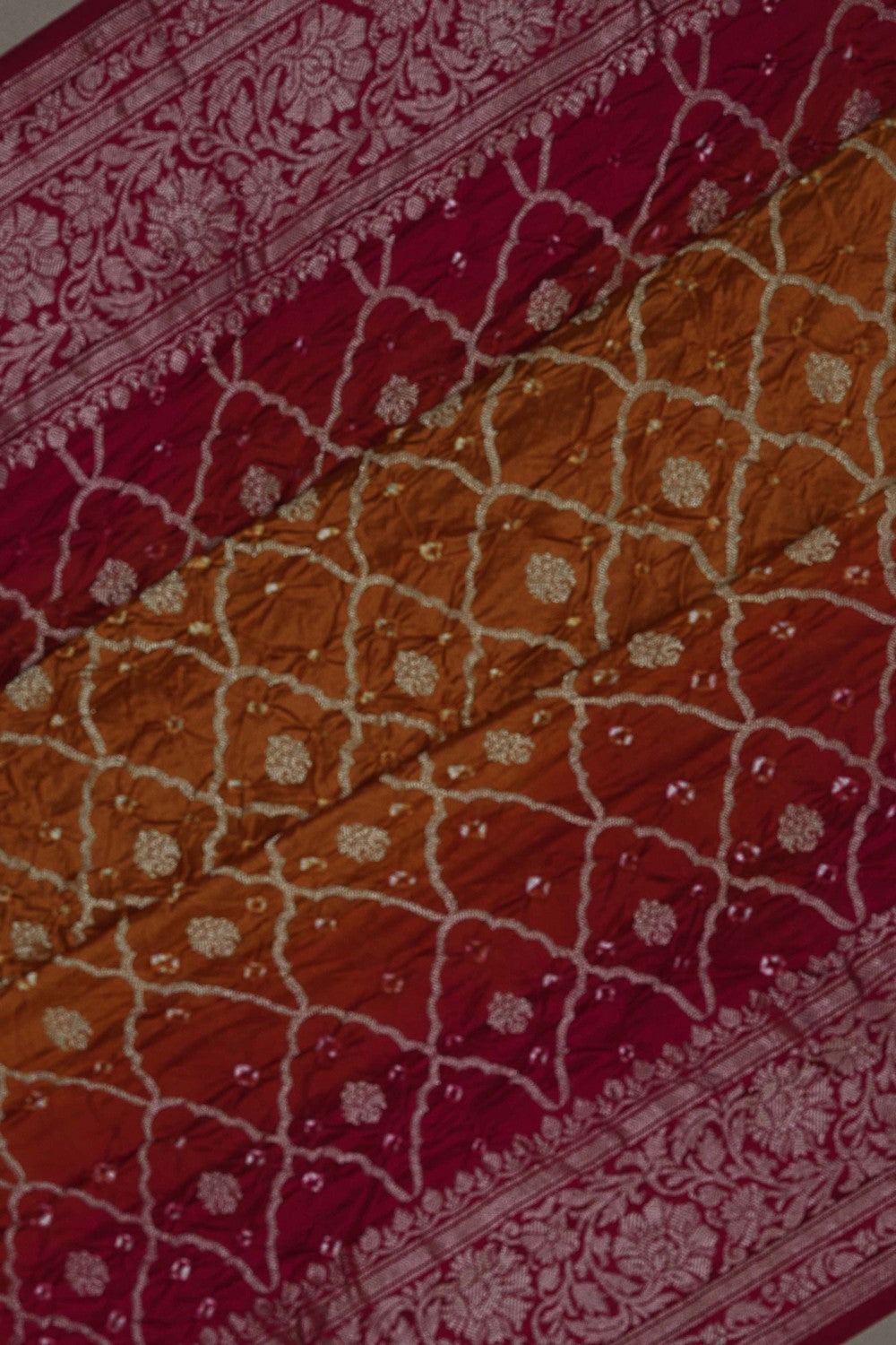 Image of A Tussar Bandhani Saree