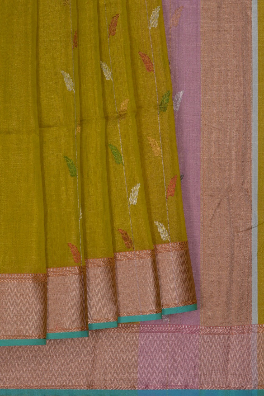Image of Maheshwari Tissue Spring-Green Saree
