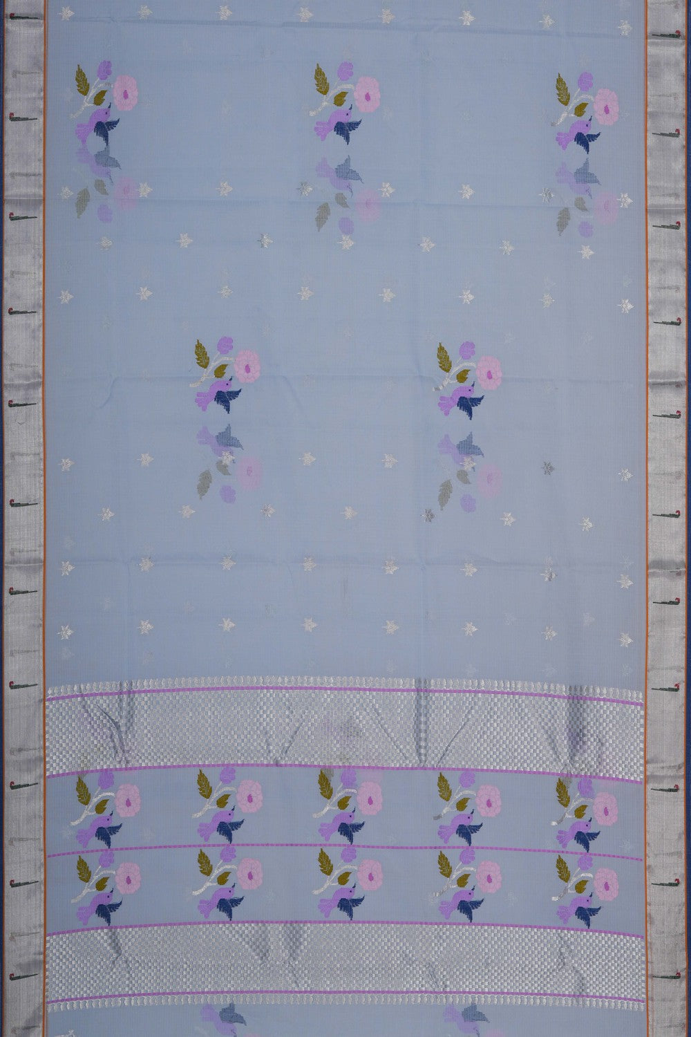 Image of Kota Doria Grey Saree