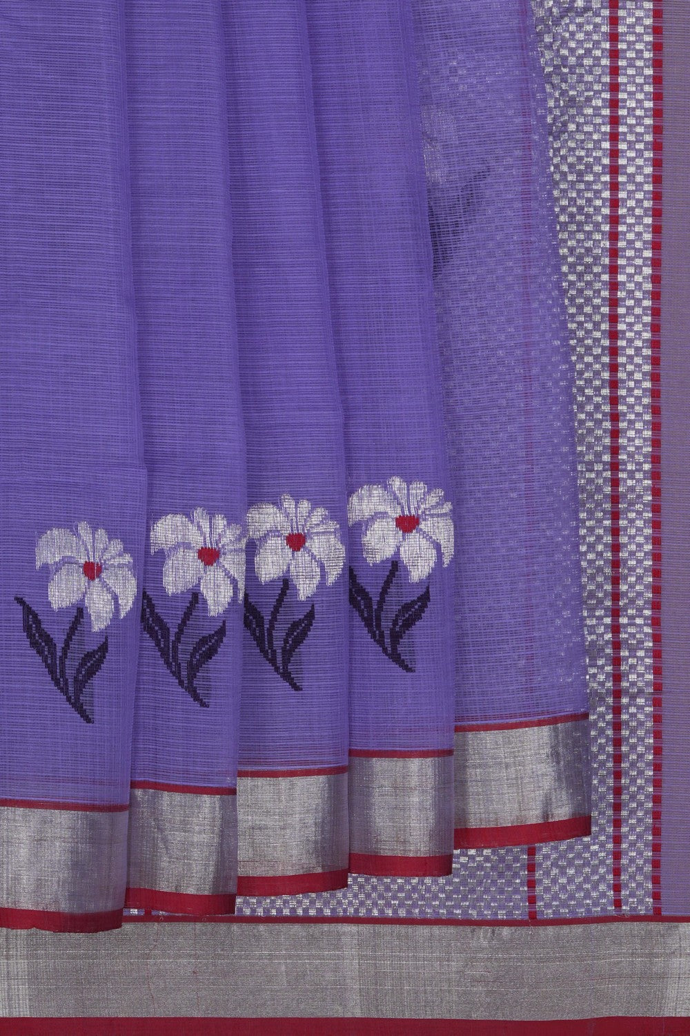 Image of Kota Doria Purple Saree