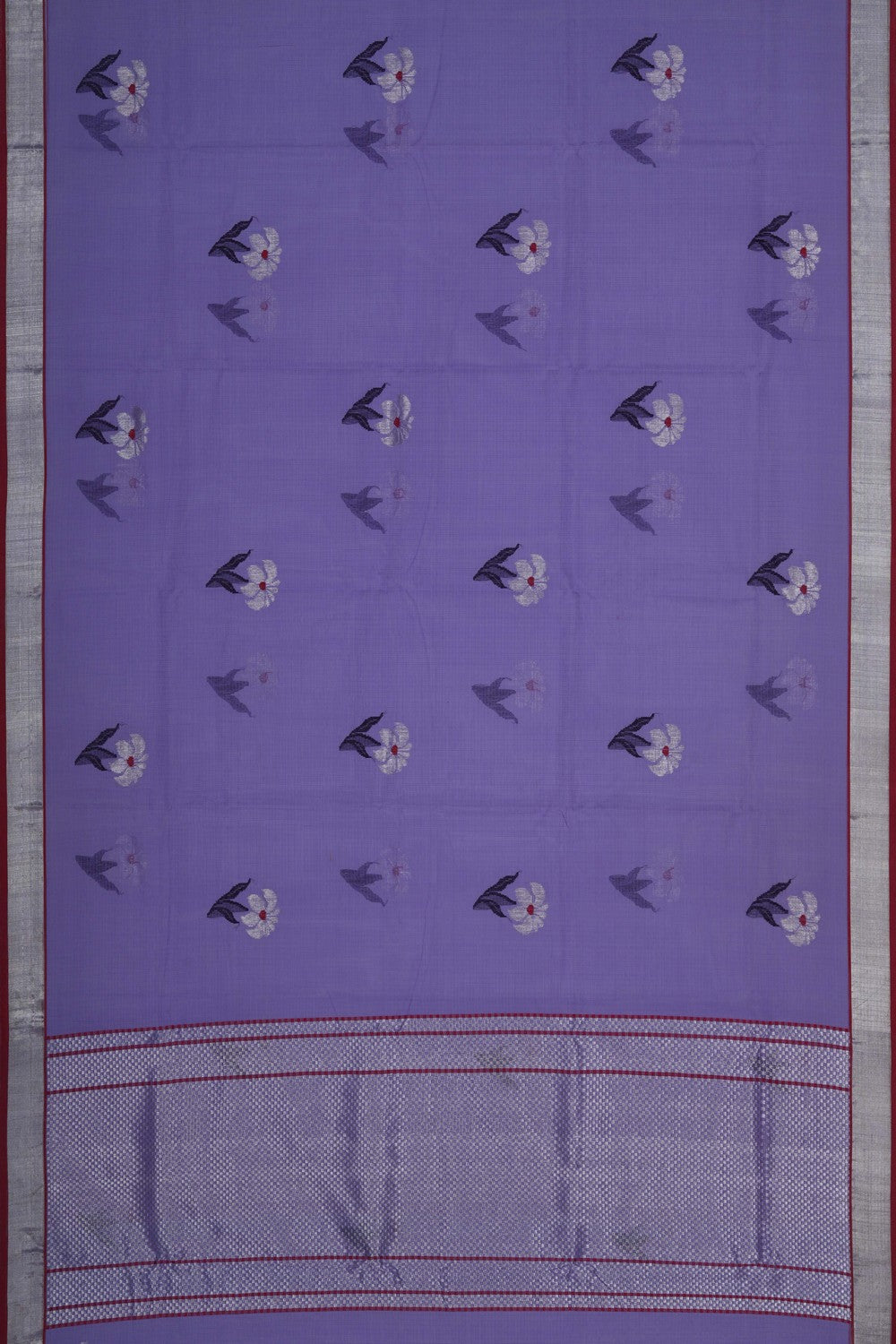 Image of Kota Doria Purple Saree