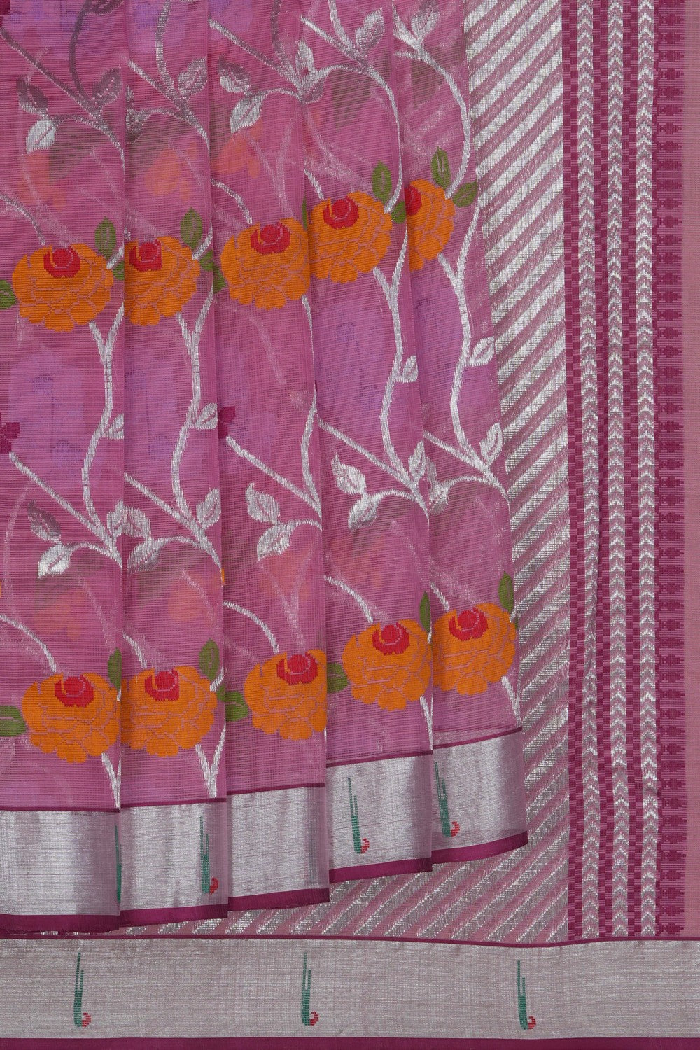 Image of Kota Doria Pink Saree