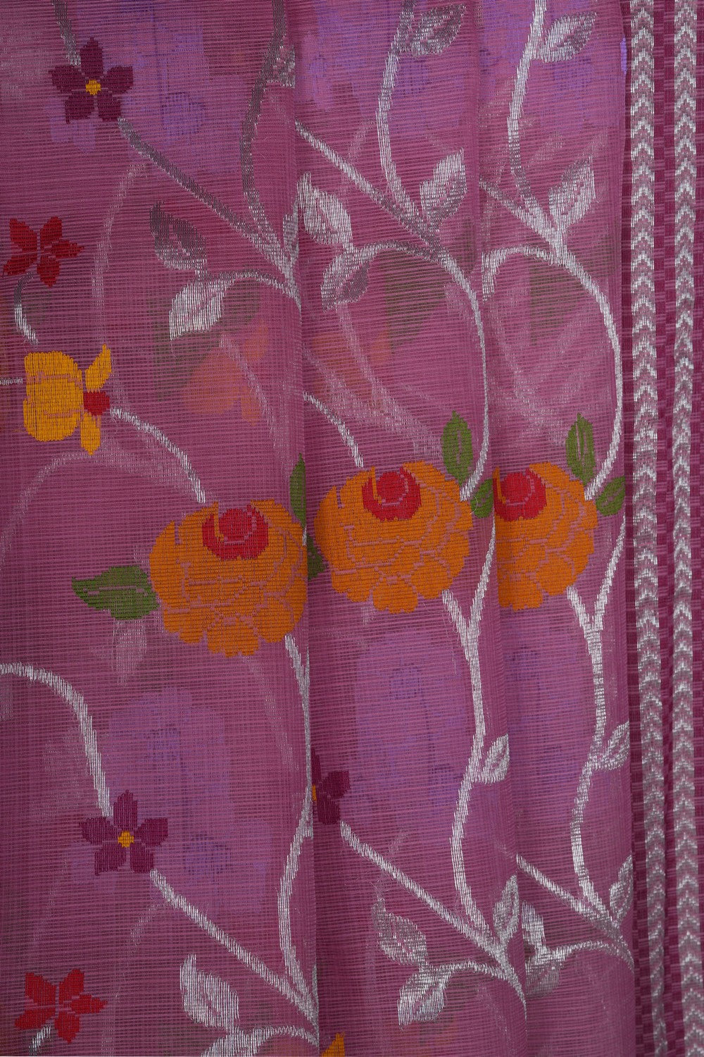 Image of Kota Doria Pink Saree