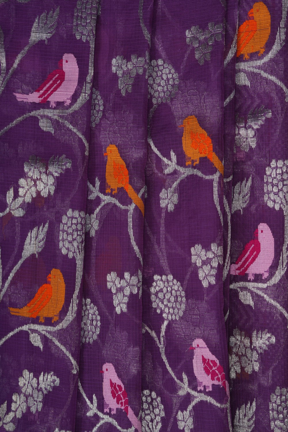 Image of Kota Doria Purple Saree