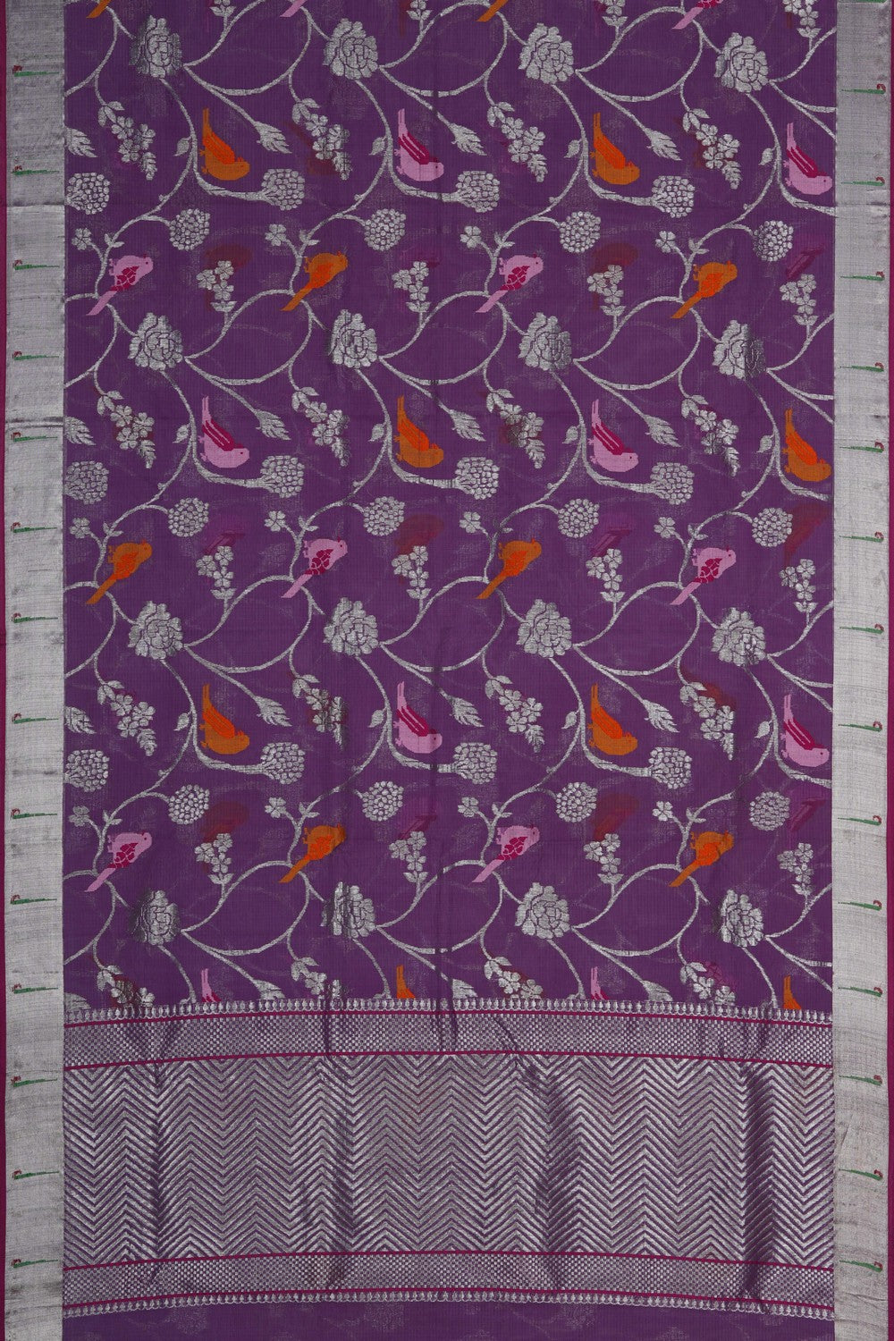 Image of Kota Doria Purple Saree