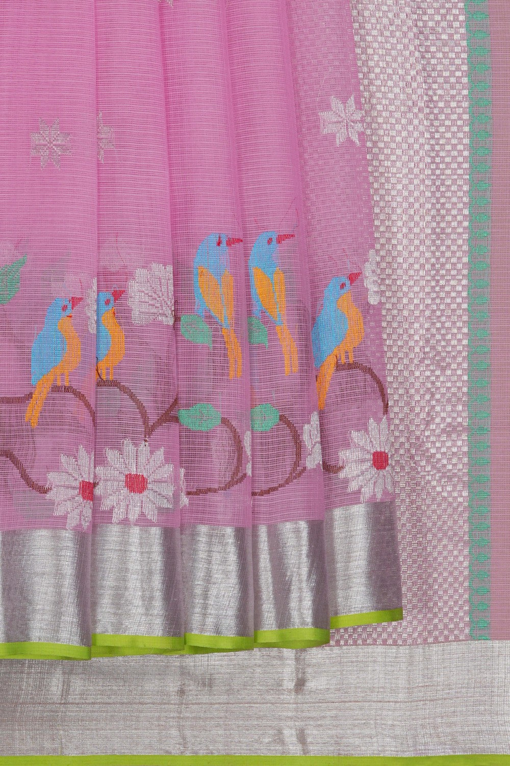 Image of Kota Doria Pink Saree