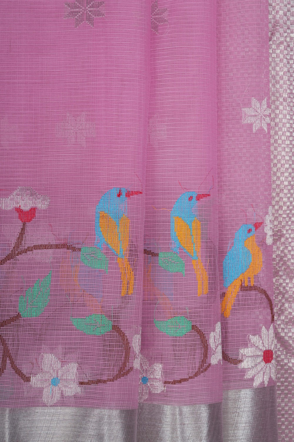 Image of Kota Doria Pink Saree