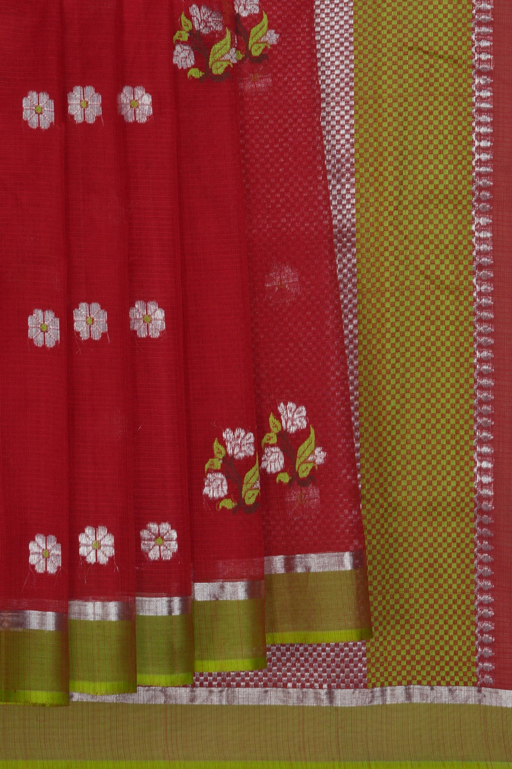 Image of Kota Doria Red Saree