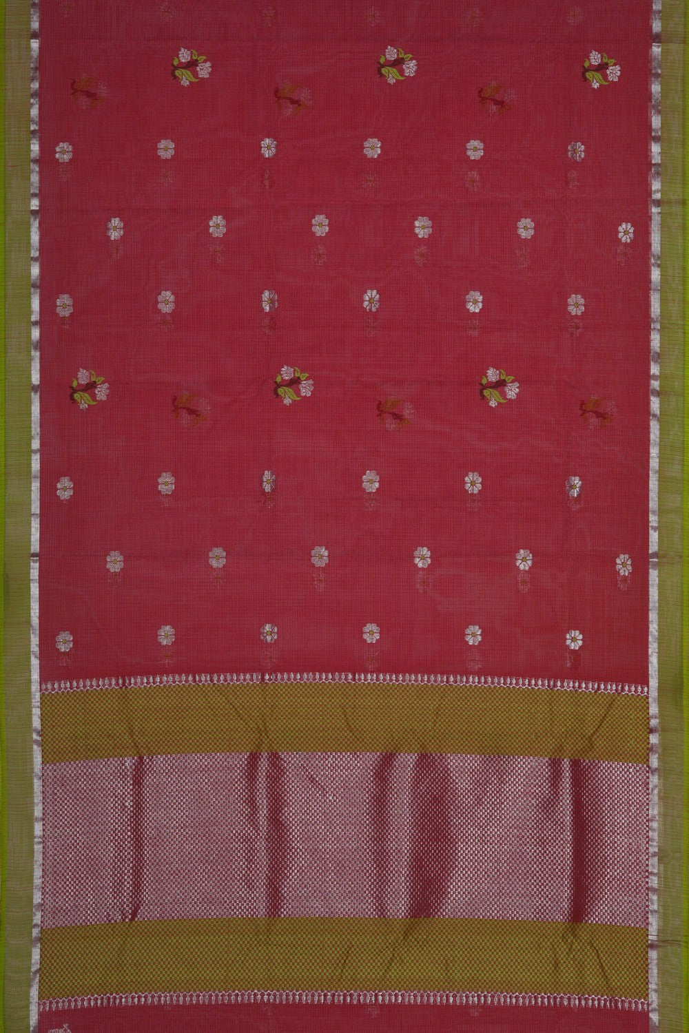 Image of Kota Doria Red Saree