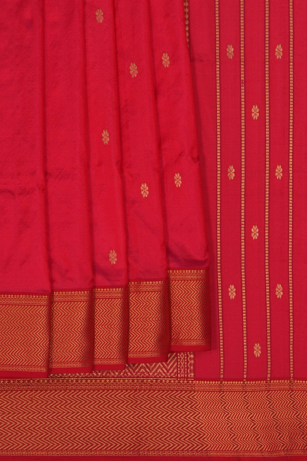 Image of Maheshwari Silk Red Saree