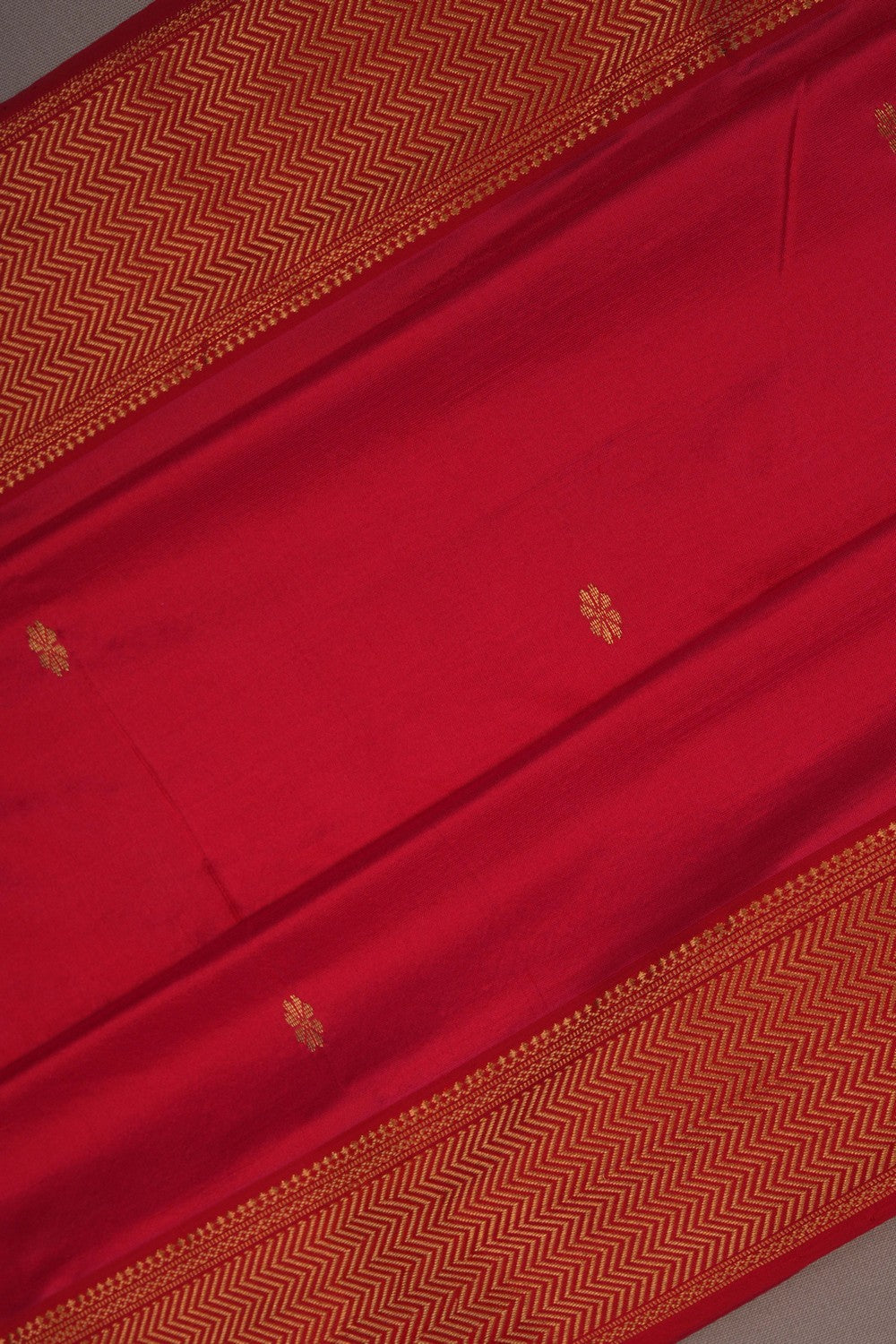 Image of Maheshwari Silk Red Saree