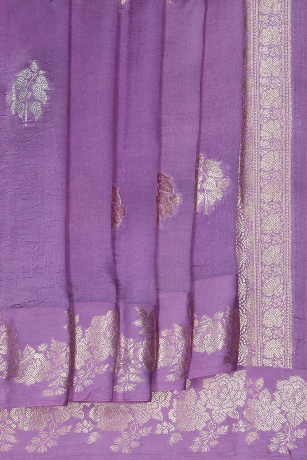 Image of A Purple Kora Silk Saree