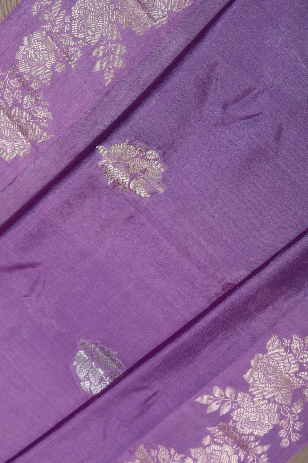Image of A Purple Kora Silk Saree