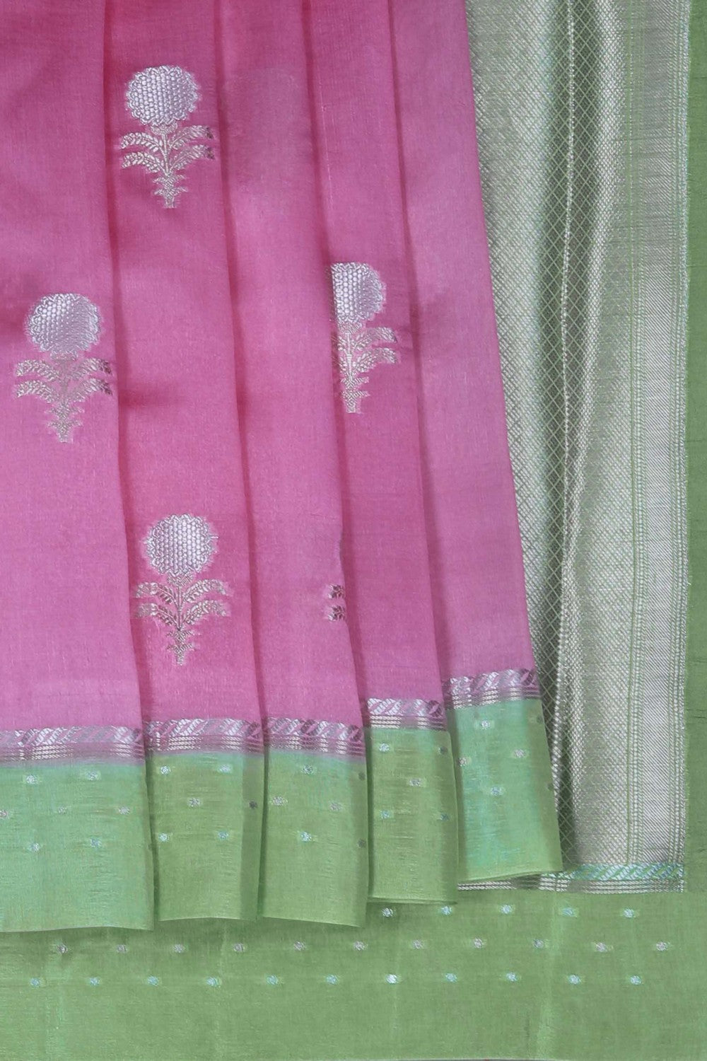 Image of A Pink Kora Silk Saree