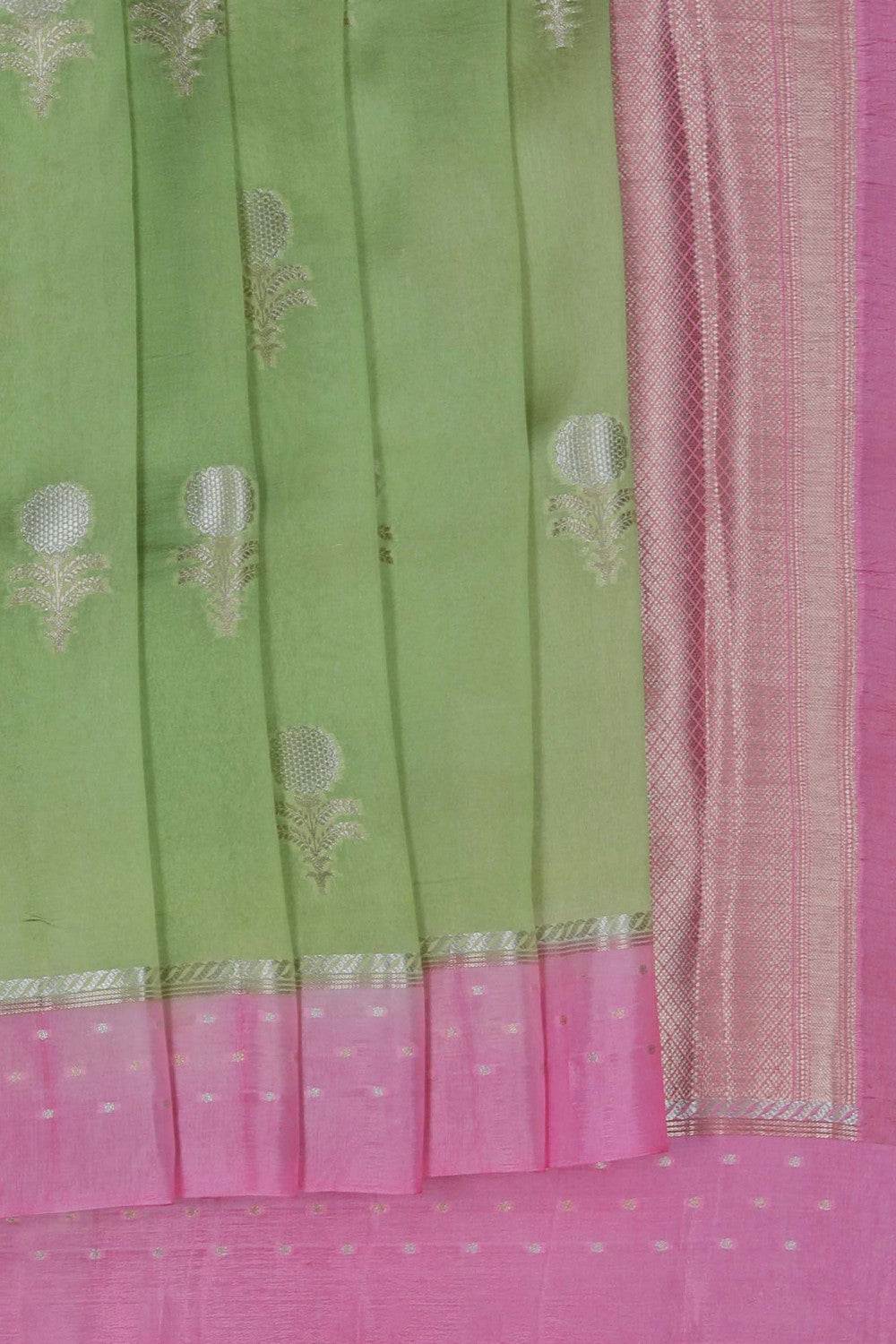 Image of A Green Kora Silk Saree