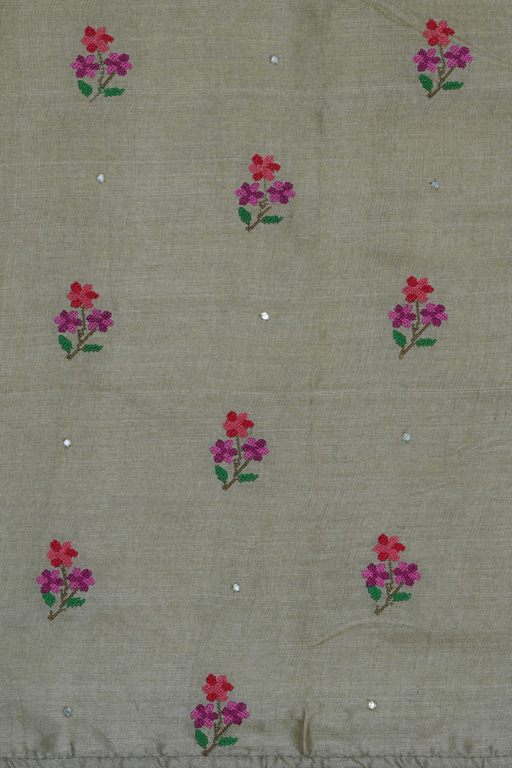Image of A Tussar Silk Embroidered Saree