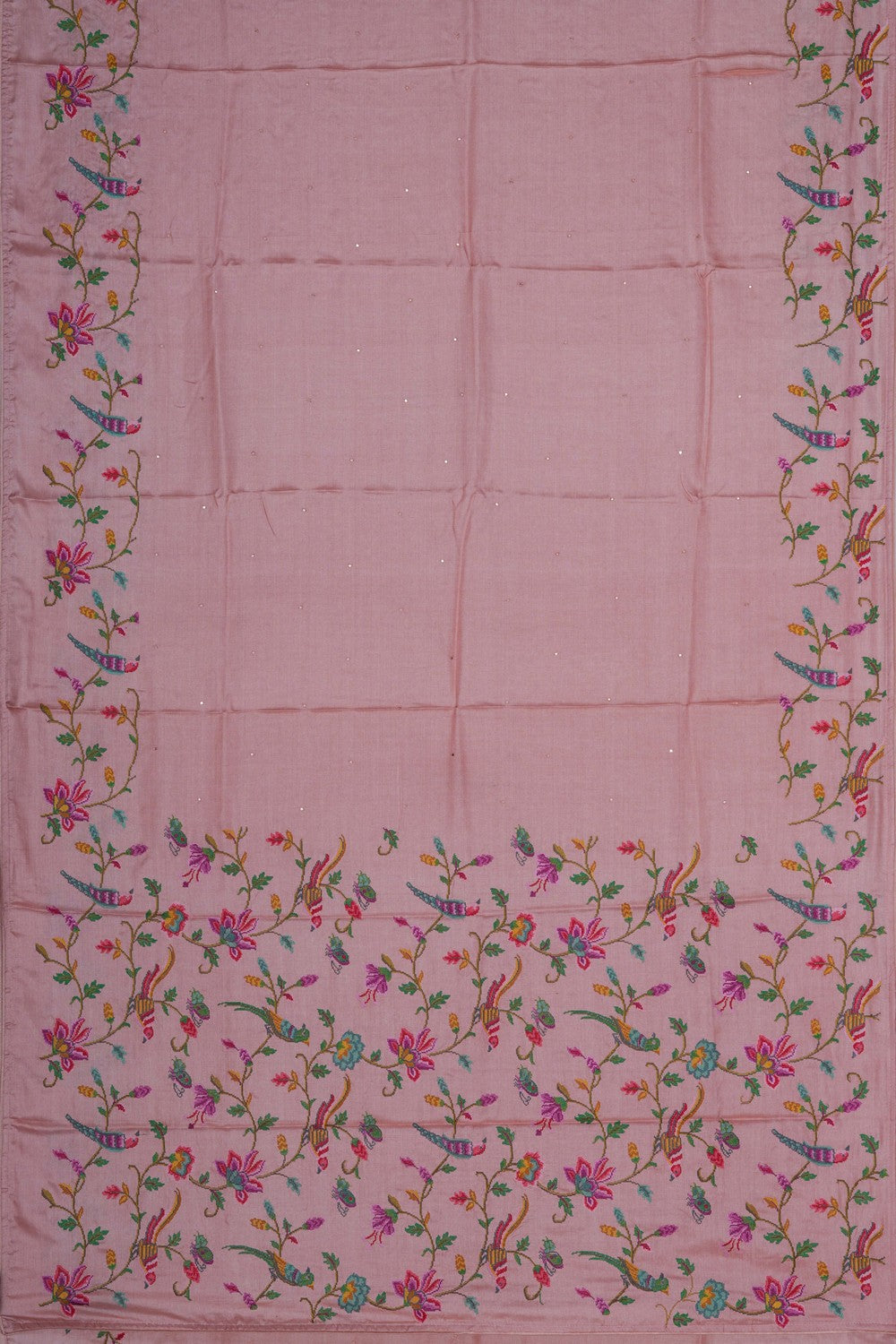 Image of A Tussar Silk Embroidered Saree