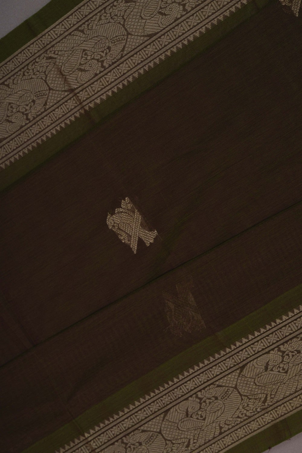 Image of Kanchi Cotton Green Saree