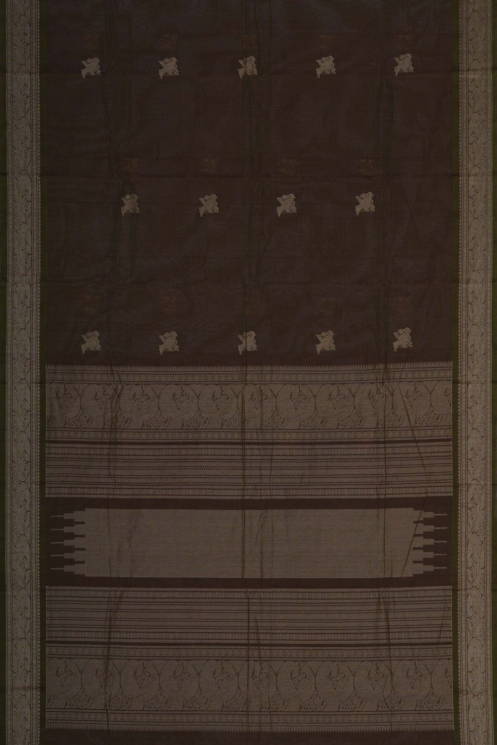 Image of Kanchi Cotton Green Saree