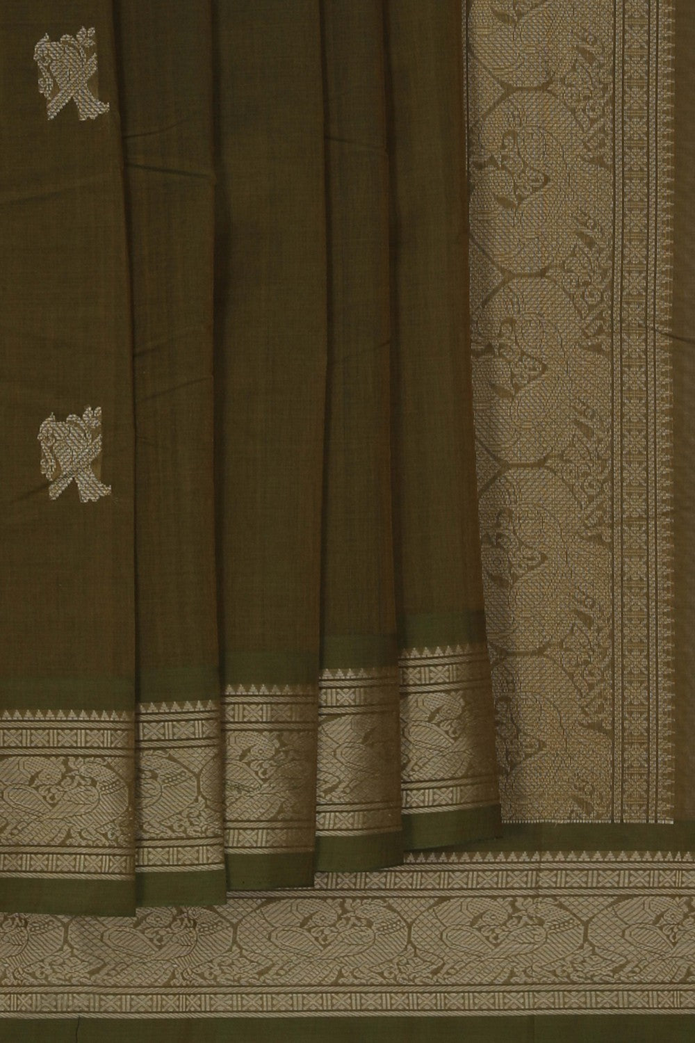 Image of Kanchi Cotton Green Saree