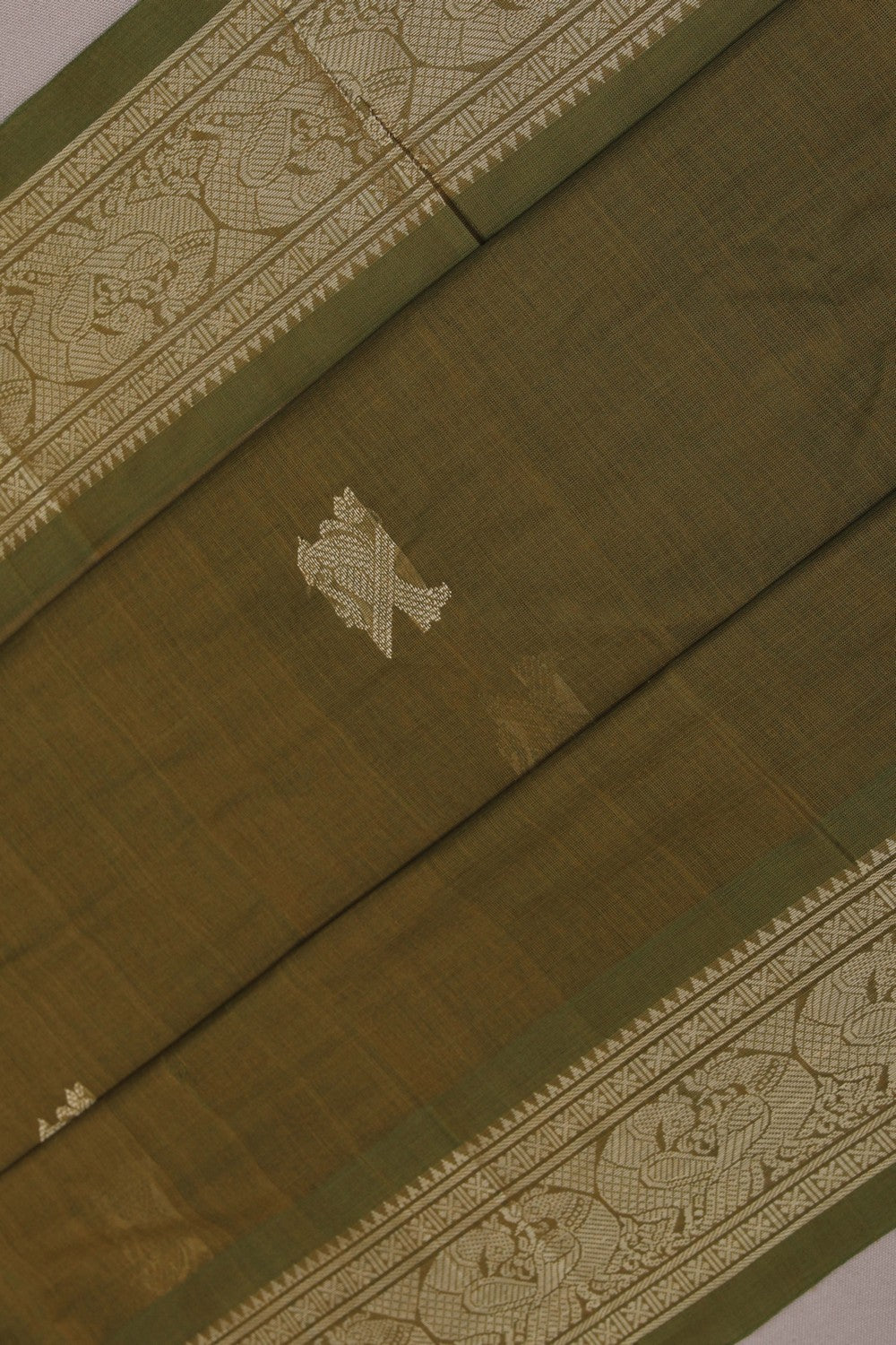 Image of Kanchi Cotton Green Saree