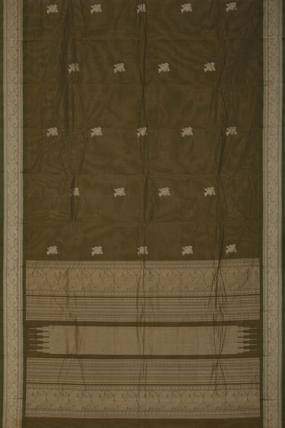 Image of Kanchi Cotton Green Saree