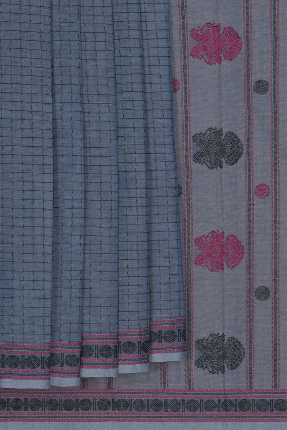 Image of Kanchi Cotton Grey Saree