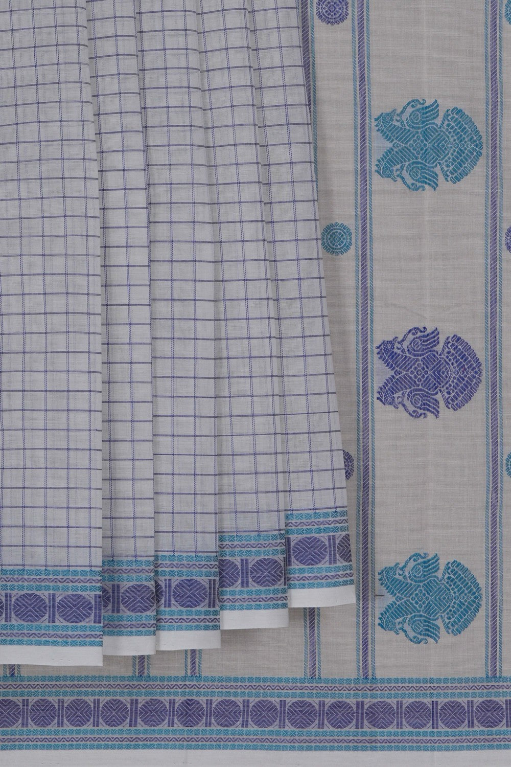 Image of Kanchi Cotton White Saree