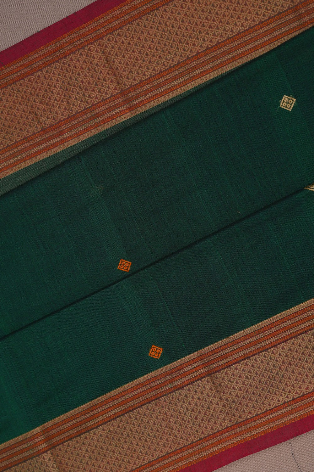 Image of Kanchi Cotton Green Saree