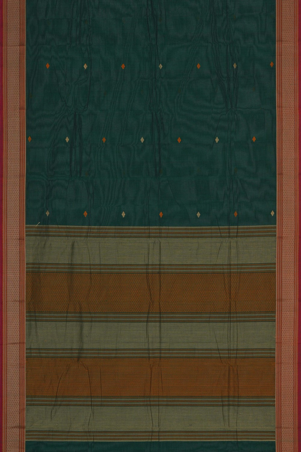 Image of Kanchi Cotton Green Saree