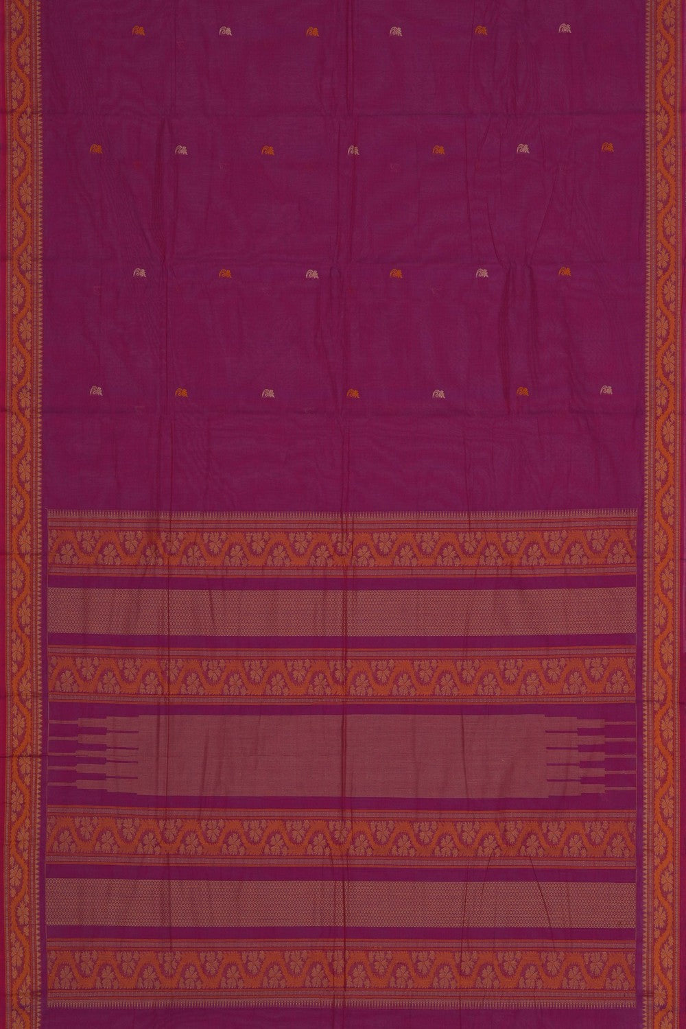Image of Kanchi Cotton Plum Pink Saree