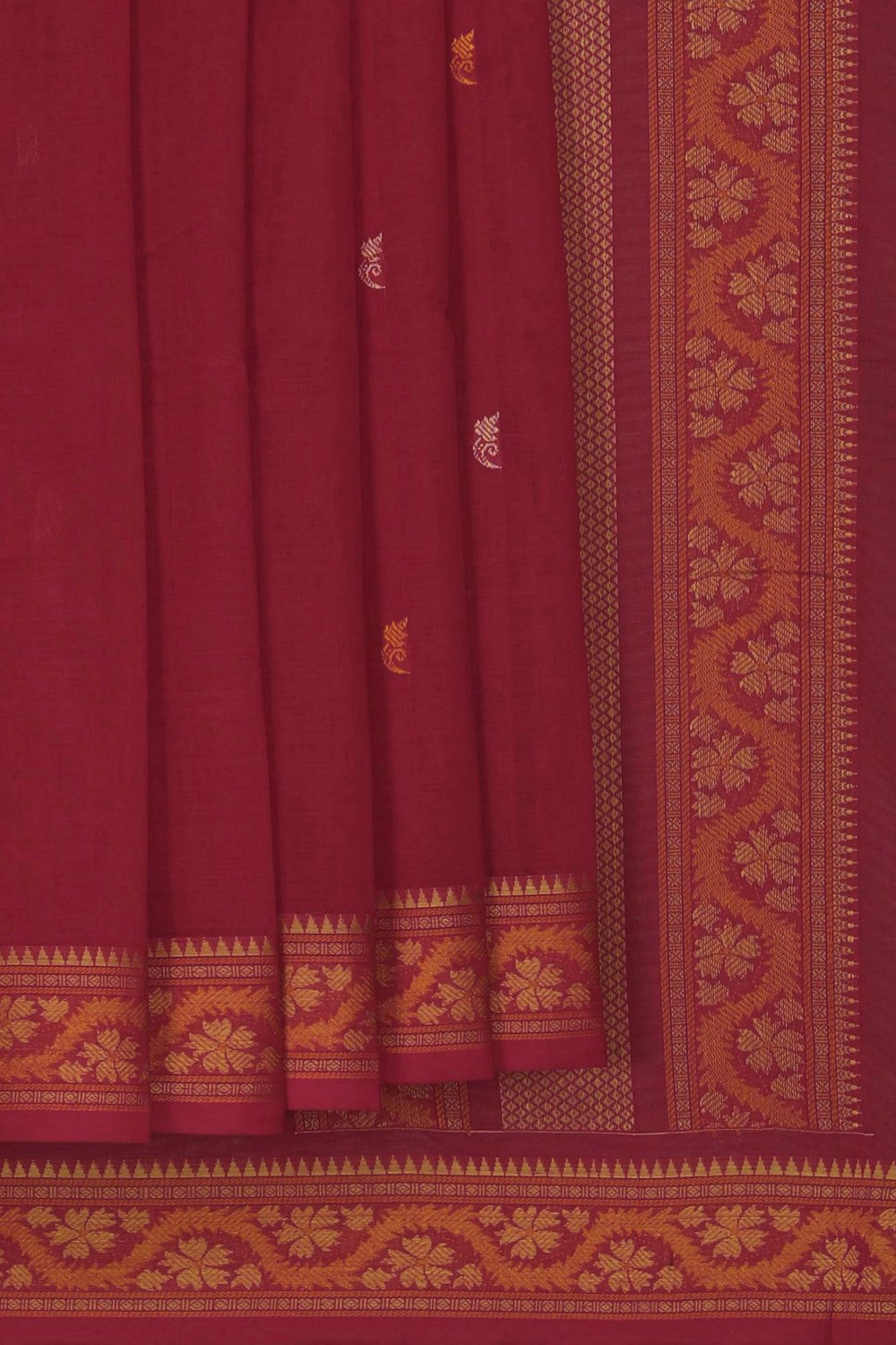Image of Kanchi Cotton Red Saree