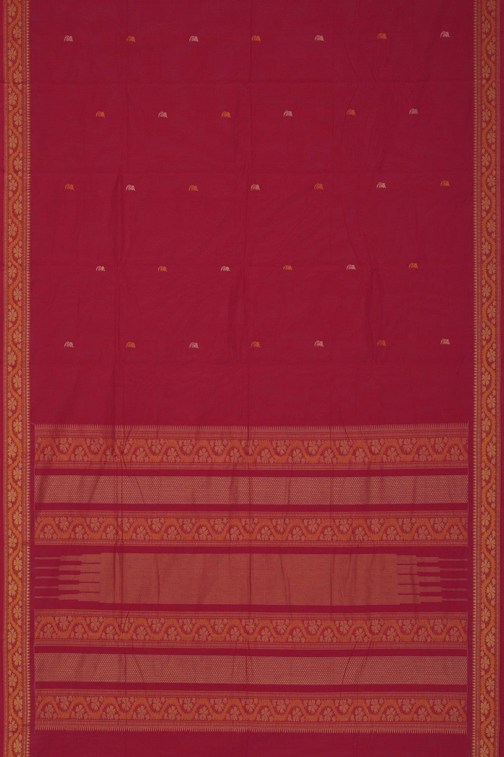 Image of Kanchi Cotton Red Saree