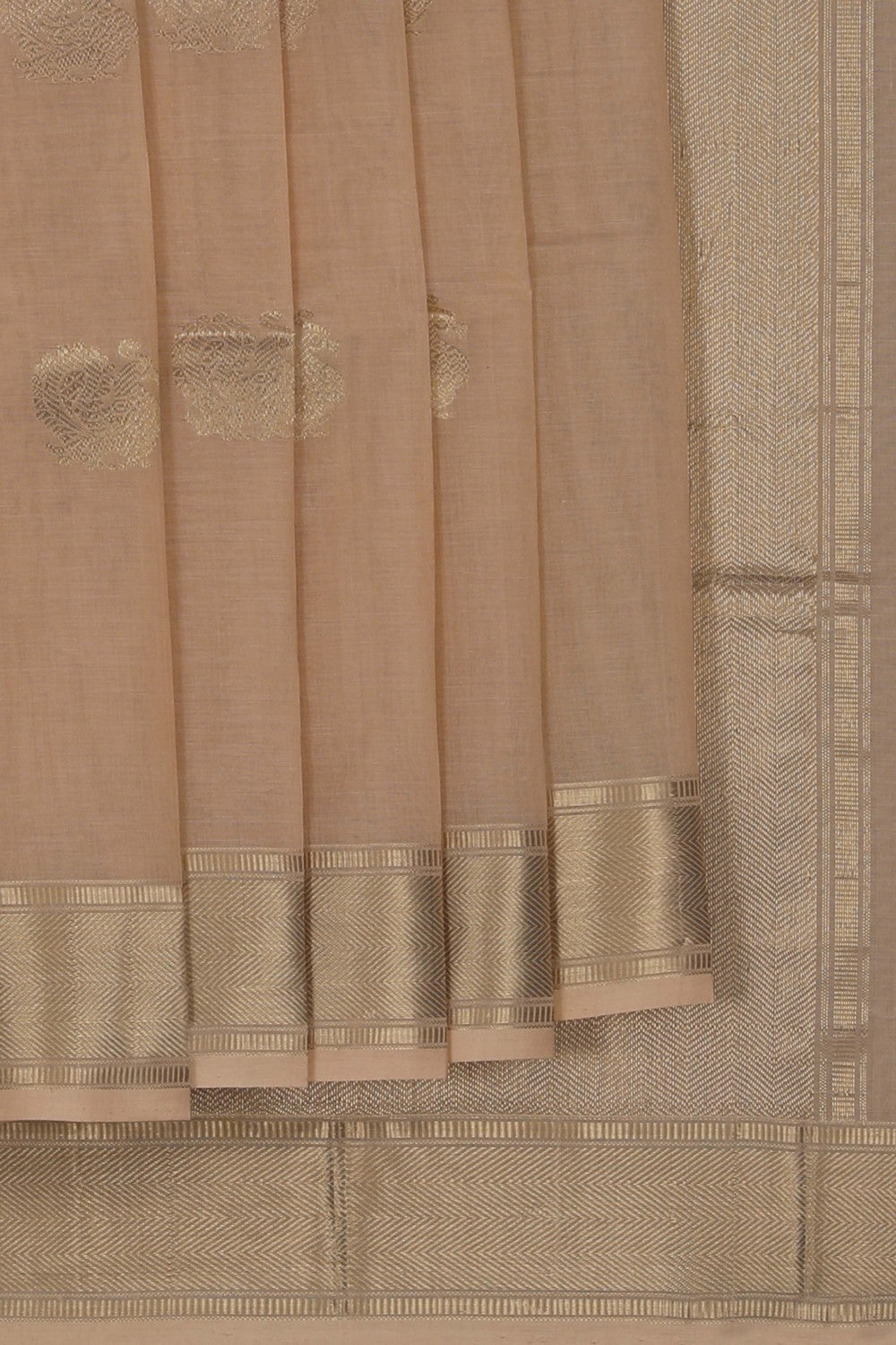 Image of Kanchi Cotton Beige Saree