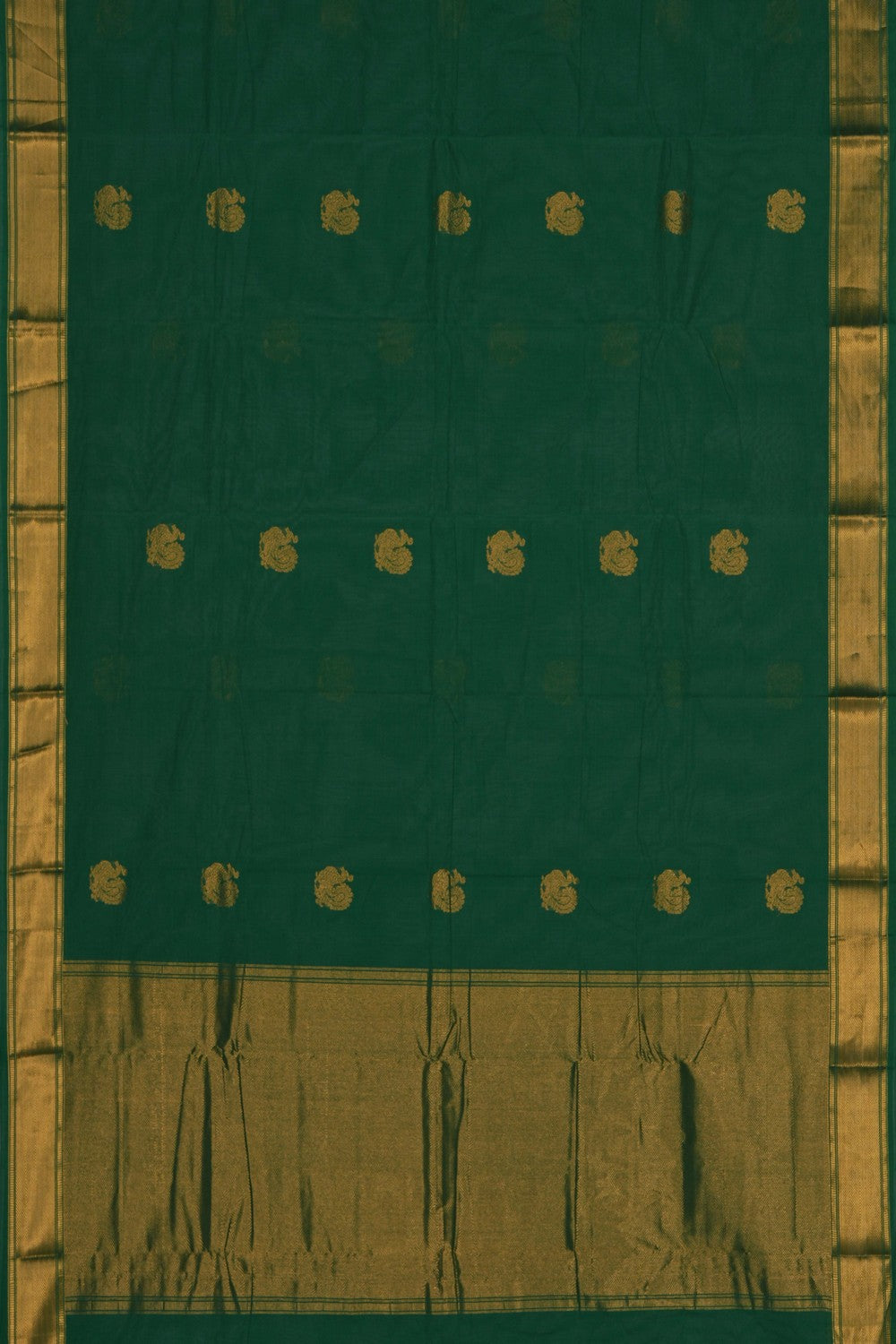Image of Kanchi Cotton Green Saree