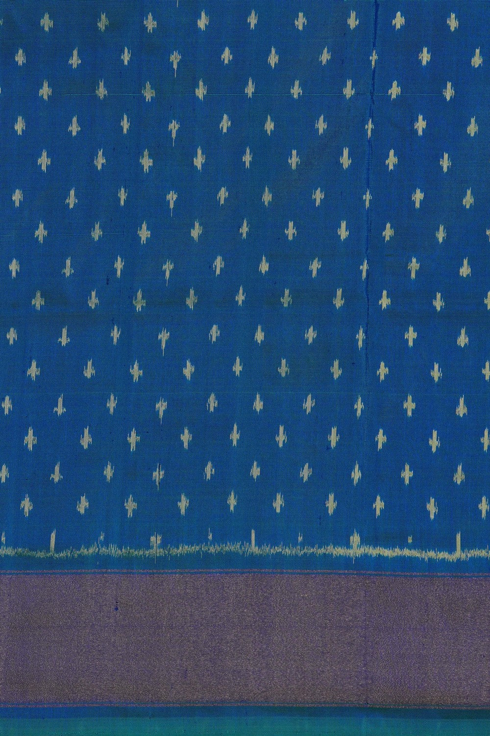 Image of Pochampally Ikat Silk Blue Saree