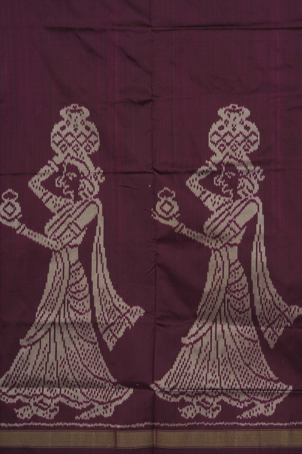 Image of Pochampally Ikat Silk Brown Saree