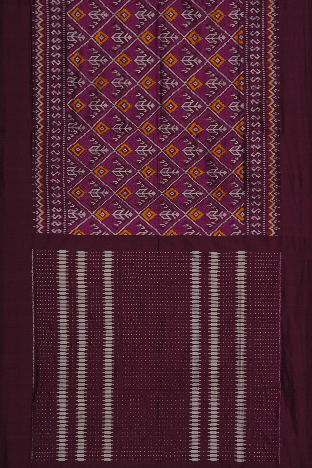 Image of Pochampally Ikat Silk Brown Saree