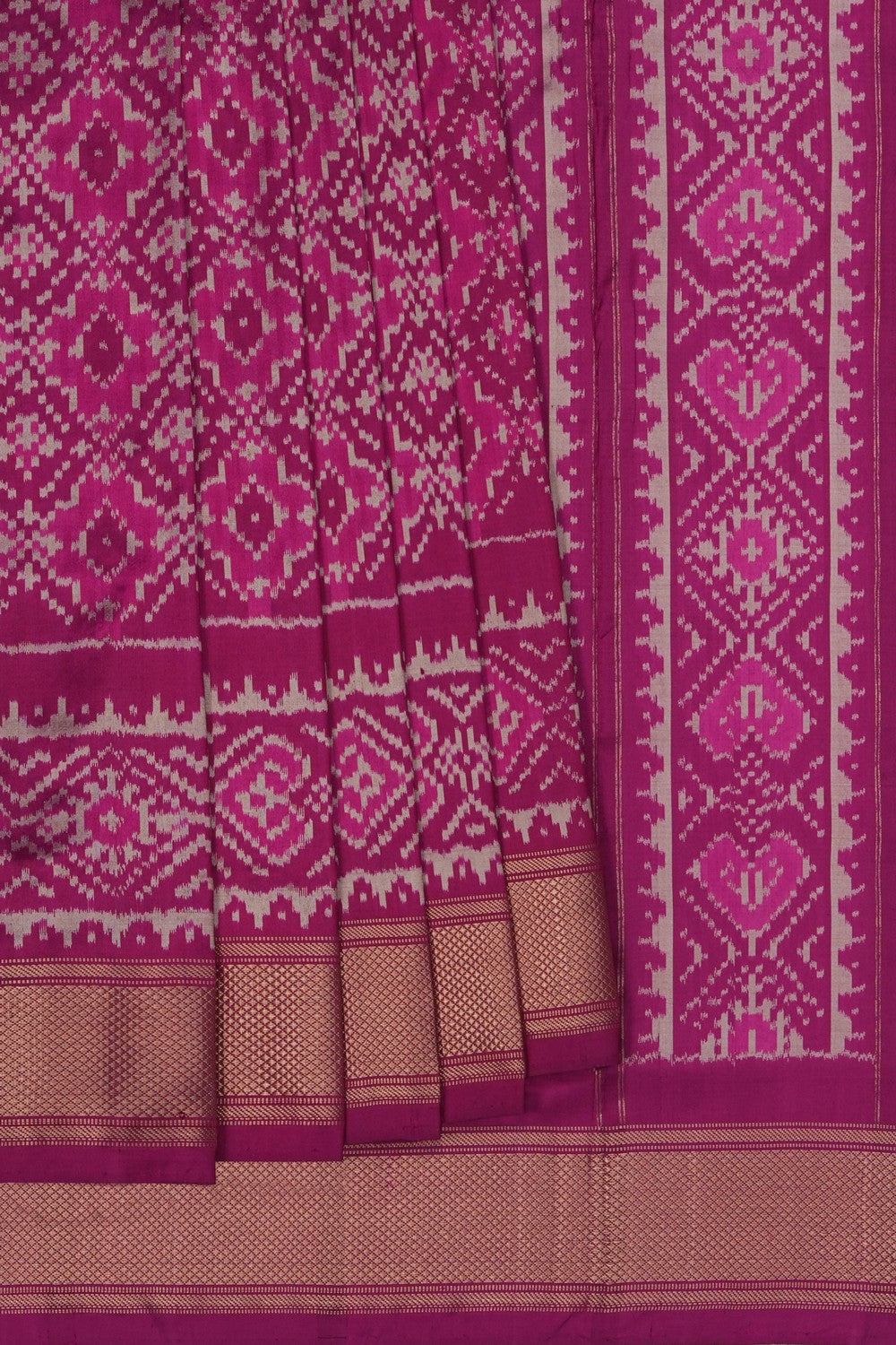 Image of Pochampally Ikat Silk Purple Saree