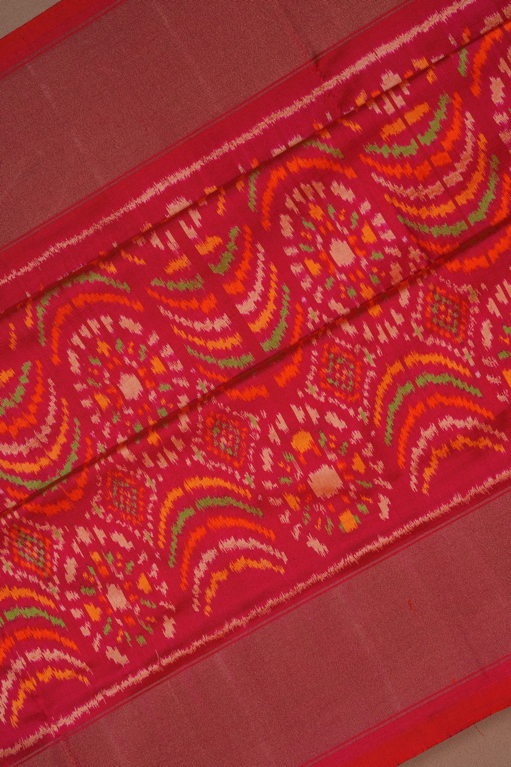 Image of Pochampally Ikat Silk Pink Saree