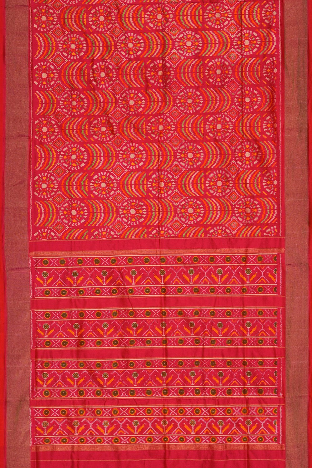 Image of Pochampally Ikat Silk Pink Saree